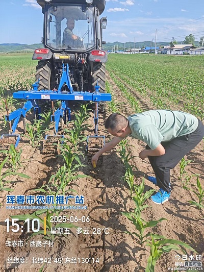 琿春市農(nóng)機(jī)推廣站下鄉(xiāng)檢查指導(dǎo)苗期深松作業(yè)